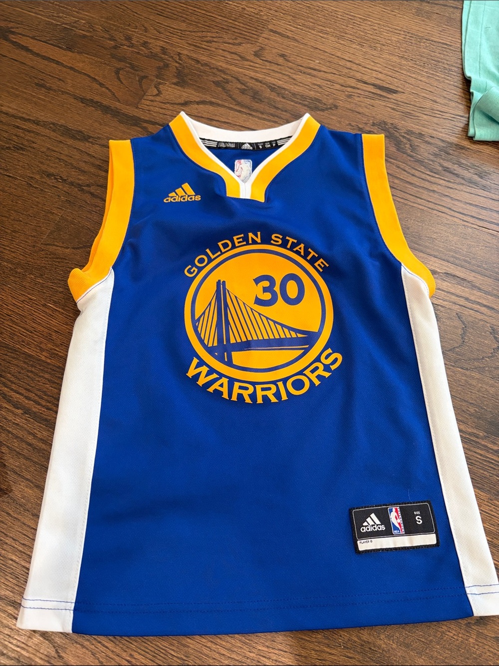 Curry Golden State Warriors Blue and Yellow Kids Basketball Jersey - #30